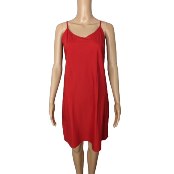 Nanette Lepore Red Mini Slip Dress 14 - Picture 1 of 8